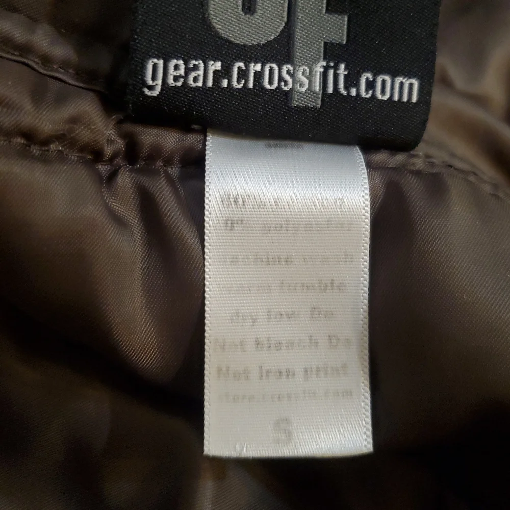 Crossfit Women's‎ Original Vintage Brown Quilted Zip Up Hoodie Jacket Size Small